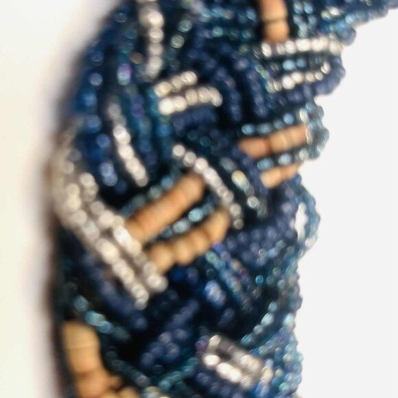 Vintage Handwoven Beaded Necklace — 1990s Artisanal Statement (50–53 cm) - Picture 6 of 8